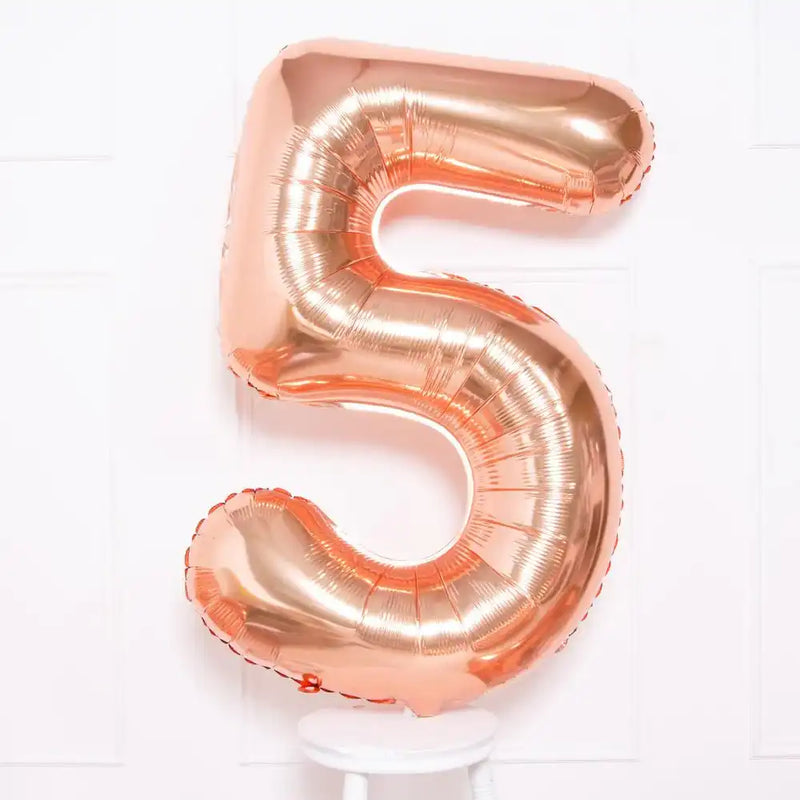 Supershape Rose Gold 34" Helium Balloon Number 5 General Party