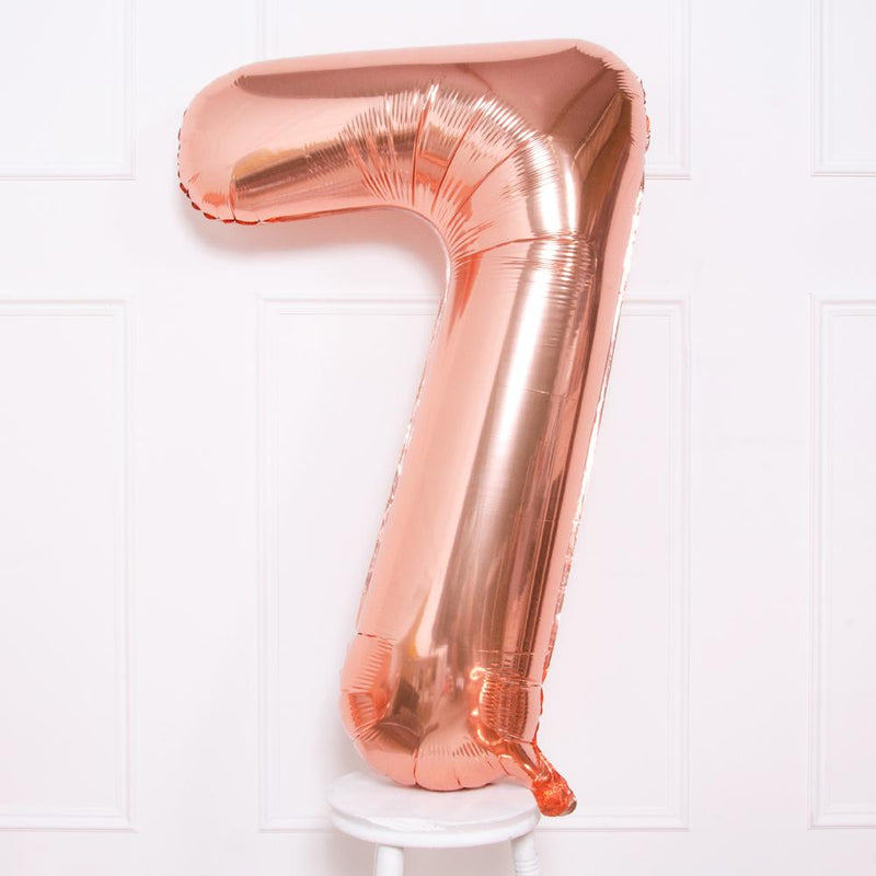 Supershape Rose Gold 34" Helium Balloon Number 7