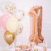 Supershape Rose Gold 34" Helium Balloon Number 1 General Party