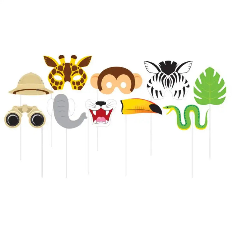 Jungle Photo Booth Props (x10) Kids Party
