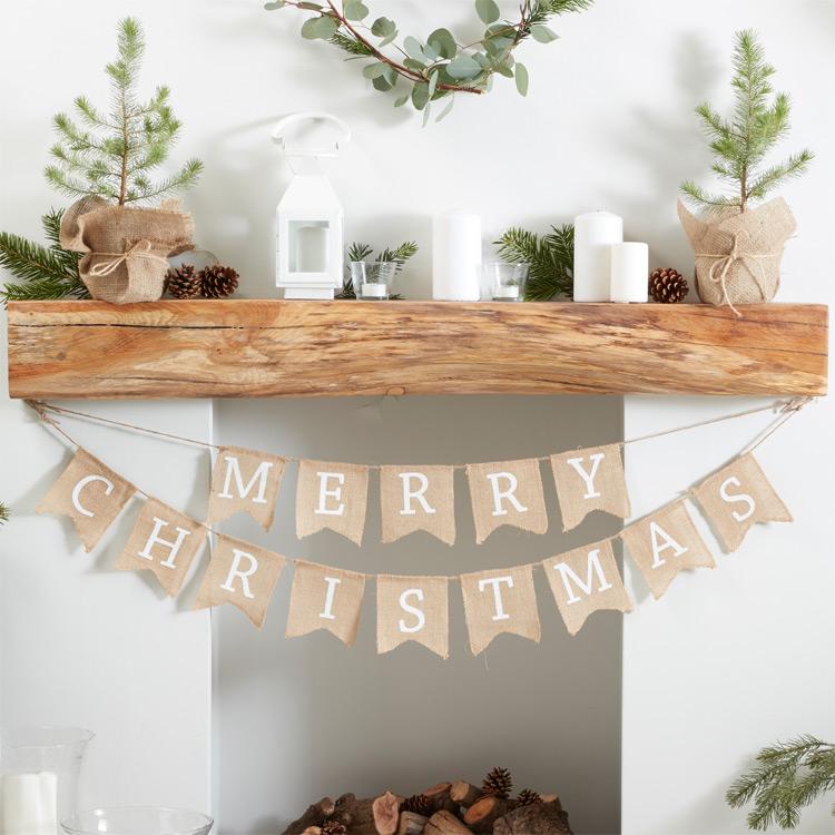 Merry Christmas Hessian Bunting Christmas 2024