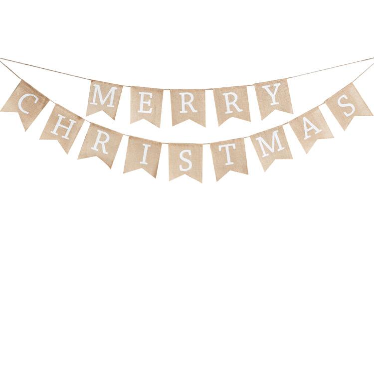 Merry Christmas Hessian Bunting Christmas 2024