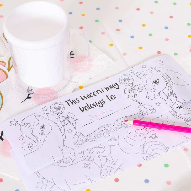 Unicorn Colouring Mug Kids Party