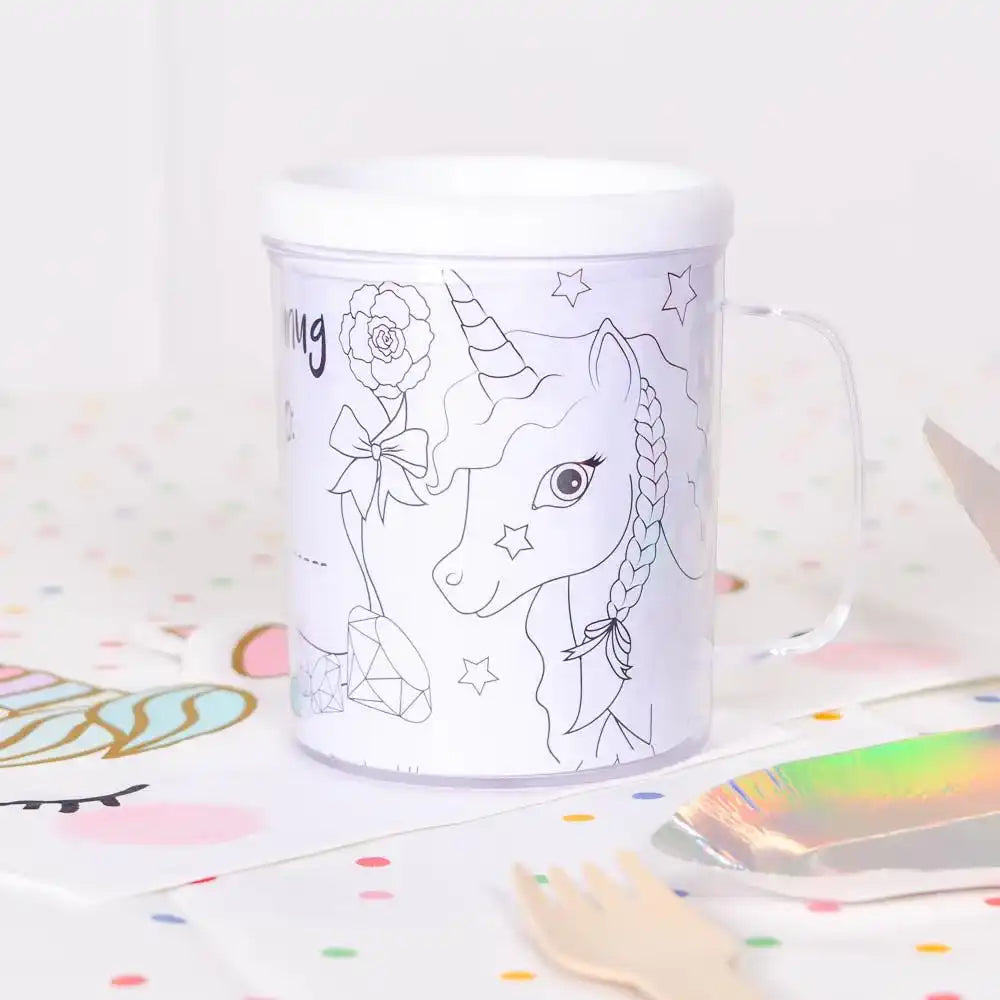 Unicorn Colouring Mug Kids Party