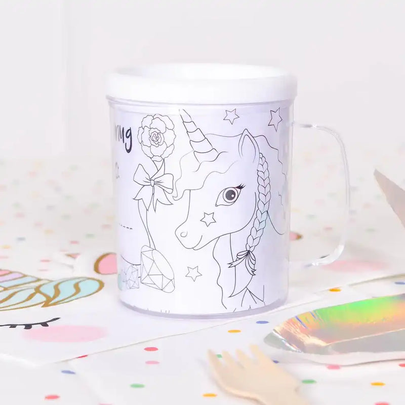 Unicorn Colouring Mug Kids Party