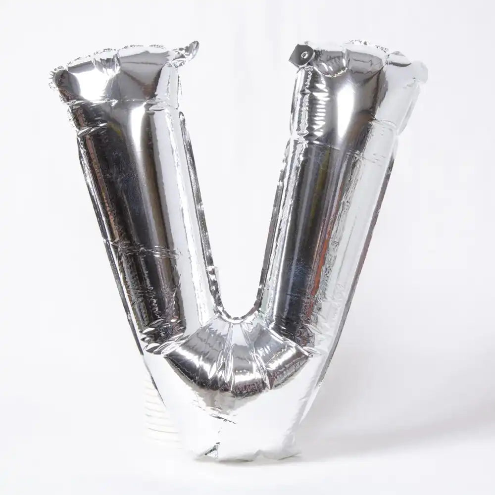 Air-Fill Silver 16" Letter Party Balloon V General Party