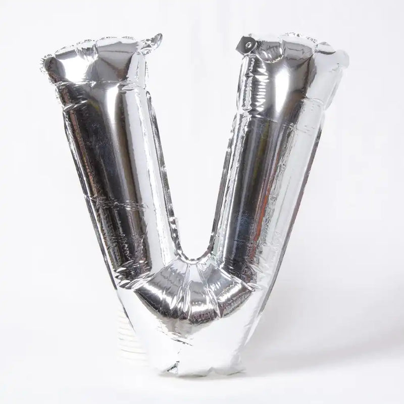 Air-Fill Silver 16" Letter Party Balloon V General Party