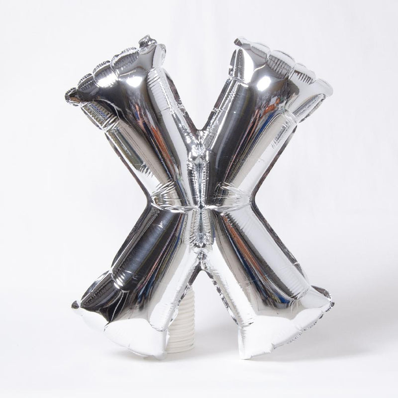Air-Fill Silver 16" Letter Party Balloon X