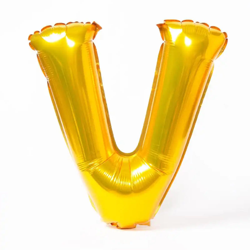 Air-Fill Gold 16" Letter Party Balloon V Everyday