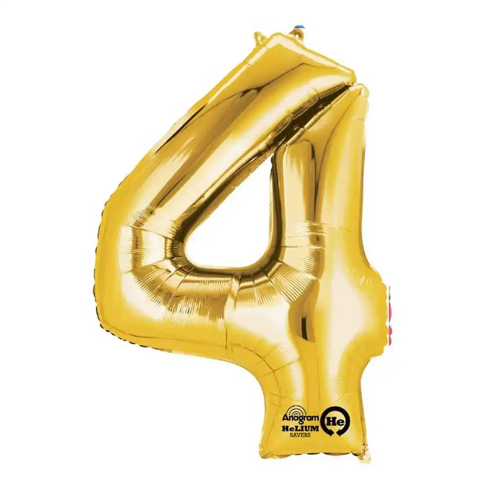 Air-Fill Gold 16" Number Party Balloon 4 Everyday