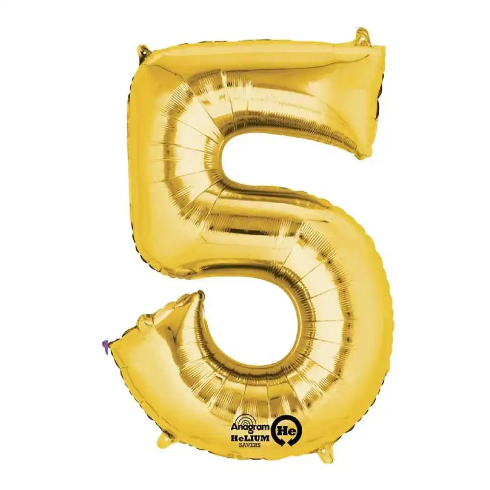 Air-Fill Gold 16" Number Party Balloon 5 General Party