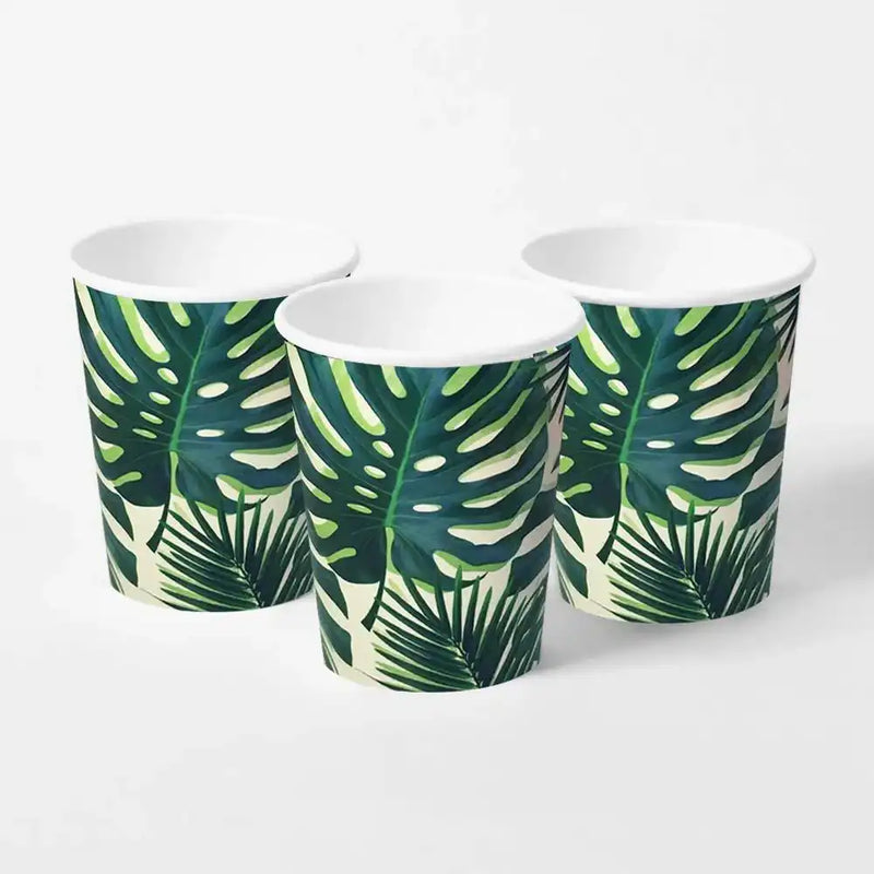 Palm Leaf Party Cups (x8) Summer