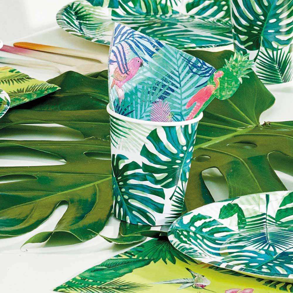 Palm Leaf Party Cups (x8) Summer