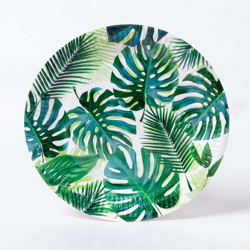 Palm Leaf Paper Party Plates (x8) Summer