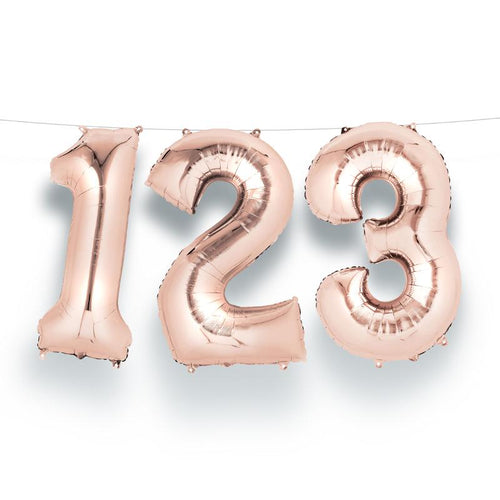 Air-Fill Rose Gold 16" Number Party Balloon 4