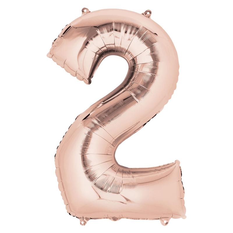 Air-Fill Rose Gold 16" Number Party Balloon 2