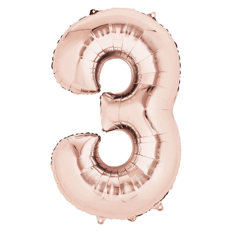 Air-Fill Rose Gold 16" Number Party Balloon 3
