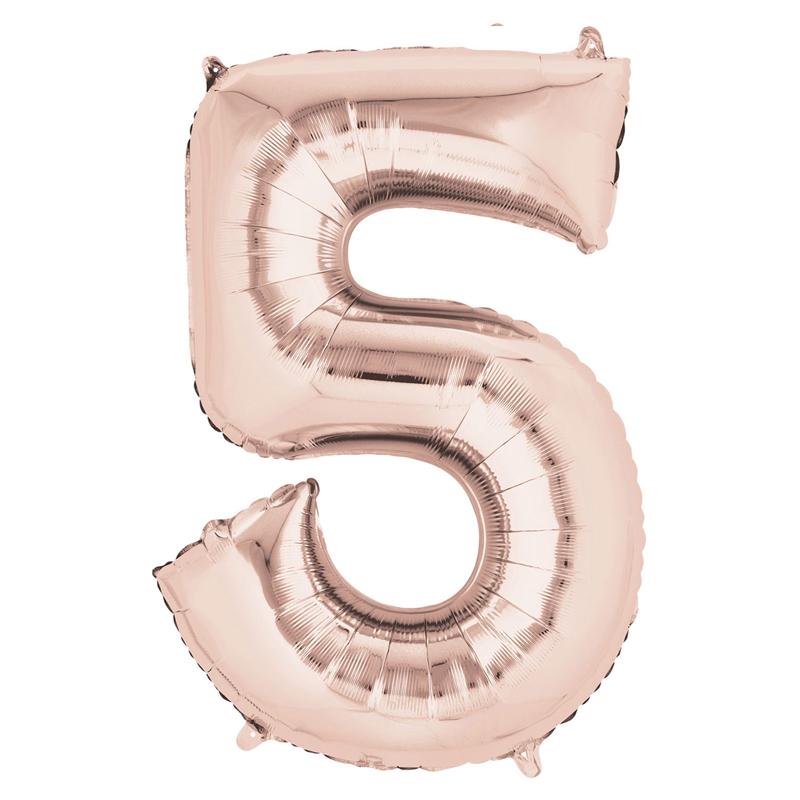 Air-Fill Rose Gold 16" Number Party Balloon 5