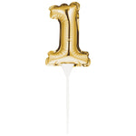Mini Balloon 1 Cake Topper - Gold