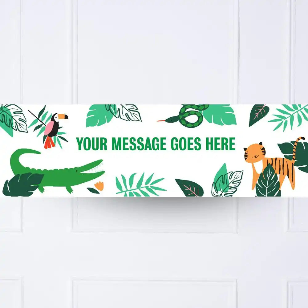 Go Wild Jungle Personalised Party Banner No No Personalised Banner