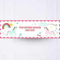 Unicorn & Rainbow Personalised Party Banner No Personalised Banner