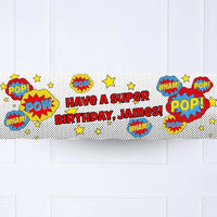 Pop Art Superhero Personalised Party Banner No Personalised Banner