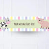 Farm Yard Animals Personalised Party Banner No Personalised Banner