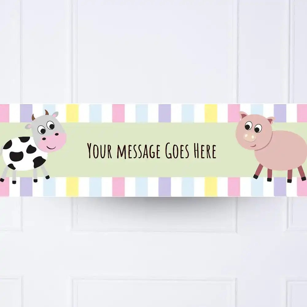 Farm Yard Animals Personalised Party Banner No Personalised Banner