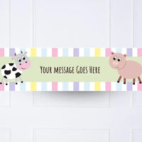 Farm Yard Animals Personalised Party Banner No Personalised Banner