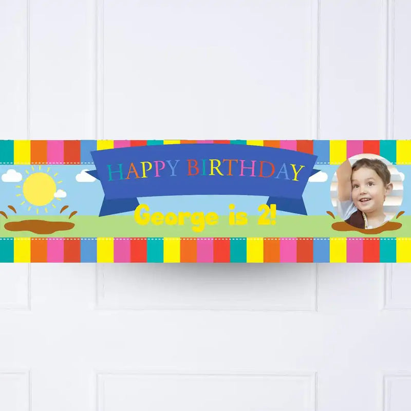 Muddy Puddles Personalised Party Banner Yes Personalised Banner