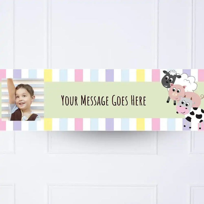 Farm Yard Animals Personalised Party Banner Yes Personalised Banner
