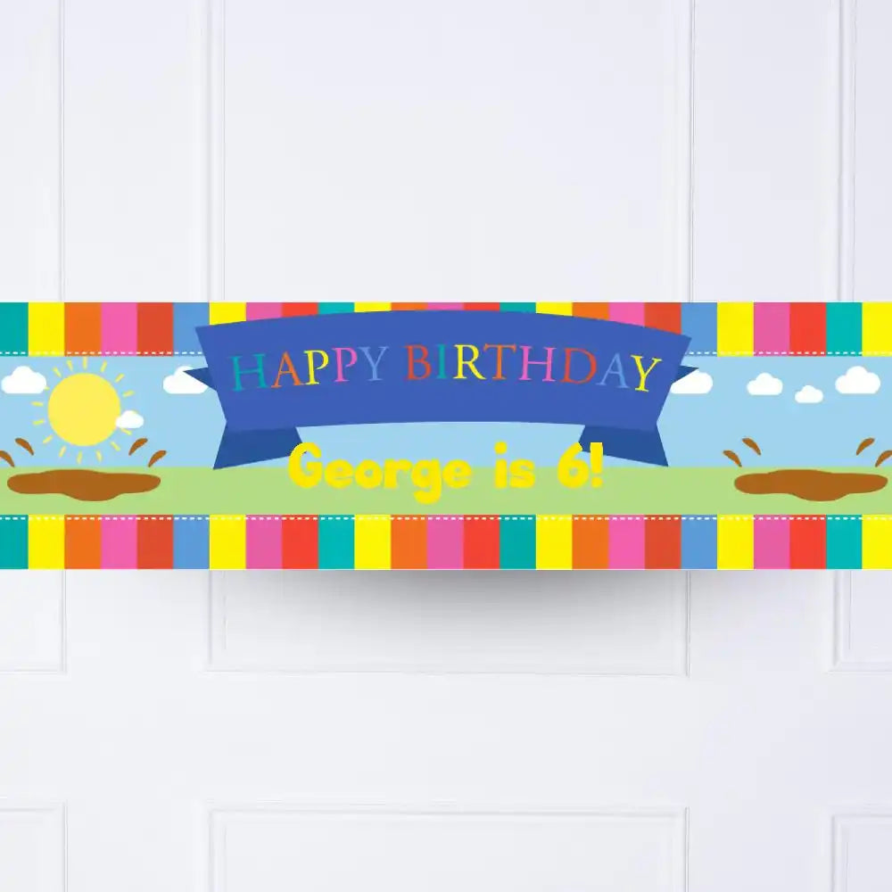 Muddy Puddles Personalised Party Banner No Personalised Banner