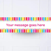 Rainbow Stripe Multi Dots Personalised Party Banner No Personalised Banner