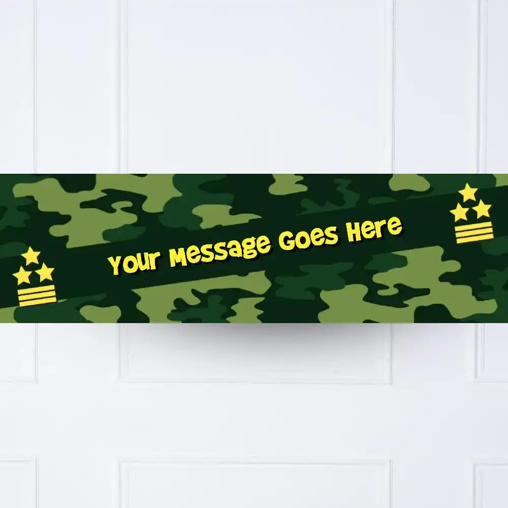 Camouflage Army Party Personalised Party Banner No Personalised Banner