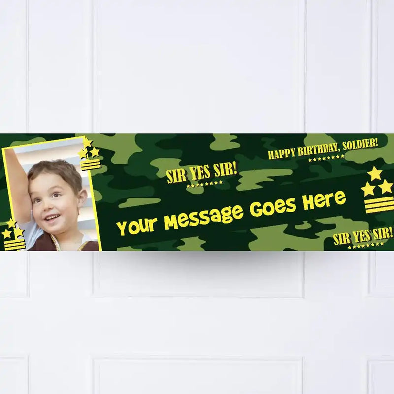 Camouflage Army Party Personalised Party Banner Yes Personalised Banner