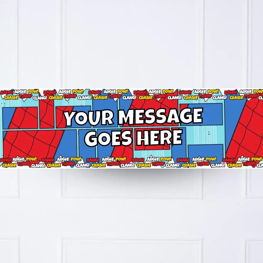 Comic Book Personalised Party Banner No Personalised Banner