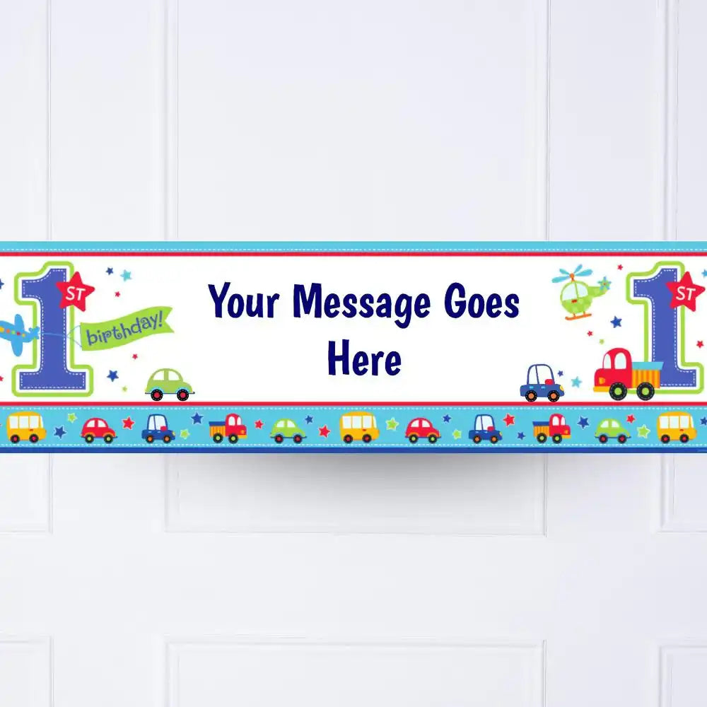 All Aboard Personalised Party Banner No Personalised Banner