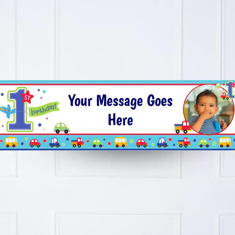 All Aboard Personalised Party Banner Yes Personalised Banner