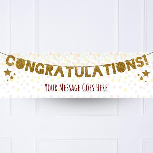 Gold Garland Congratulations Personalised Party Banner