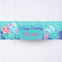 Glitter Mermaid Personalised Party Banner No Personalised Banner
