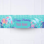 Glitter Mermaid Personalised Party Banner