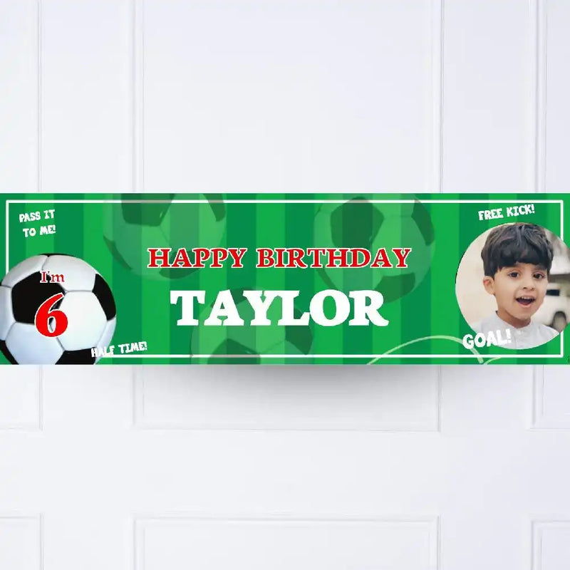 Football Mania Personalised Party Banner Red Yes Personalised Banner