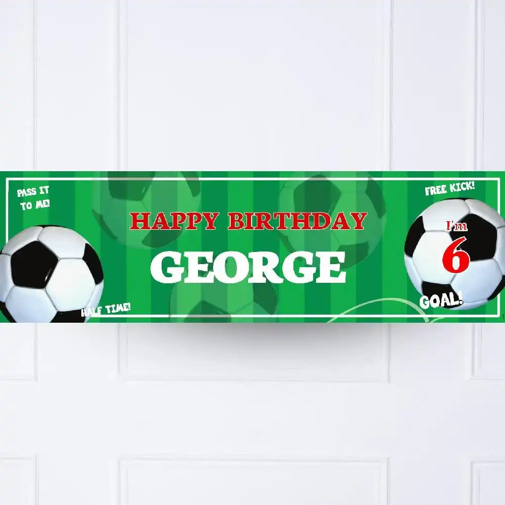 Football Mania Personalised Party Banner Red No Personalised Banner