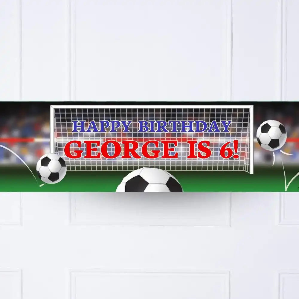 Football Goal Personalised Party Banner No Personalised Banner