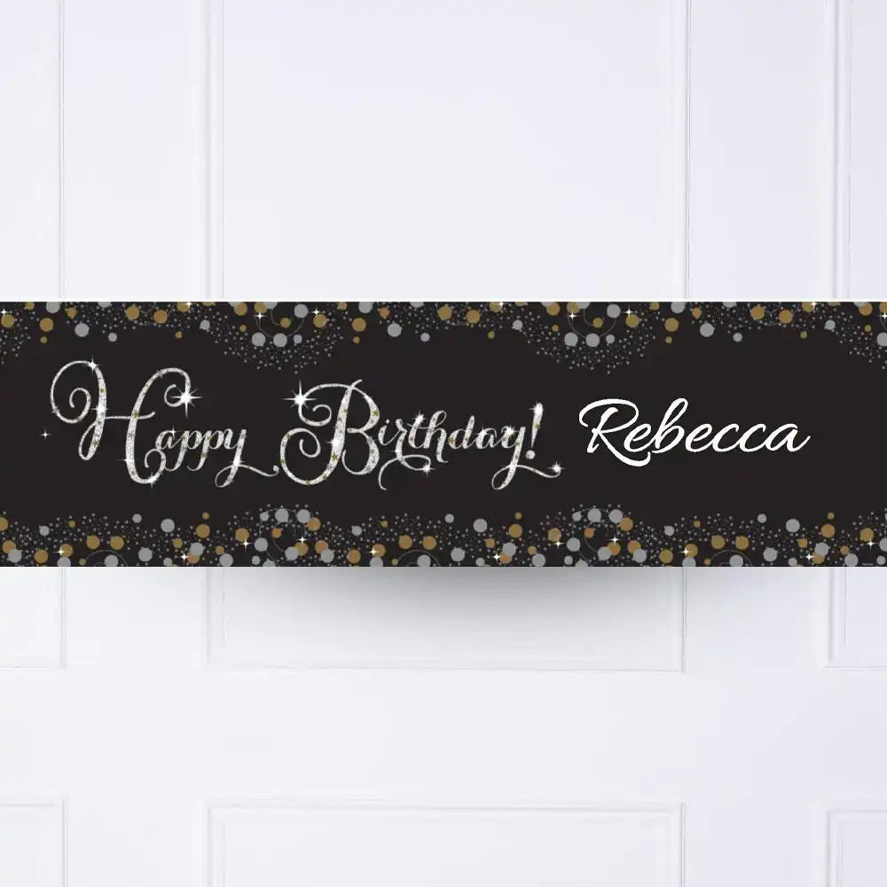 Gold Celebration Personalised Party Banner No Personalised Banner