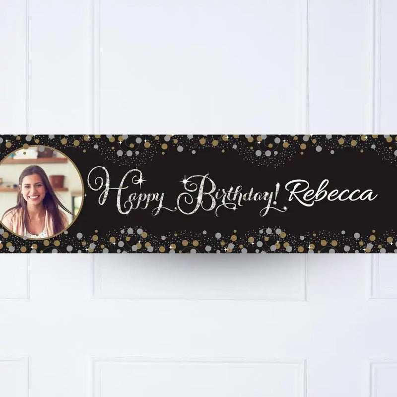 Gold Celebration Personalised Party Banner Yes Personalised Banner