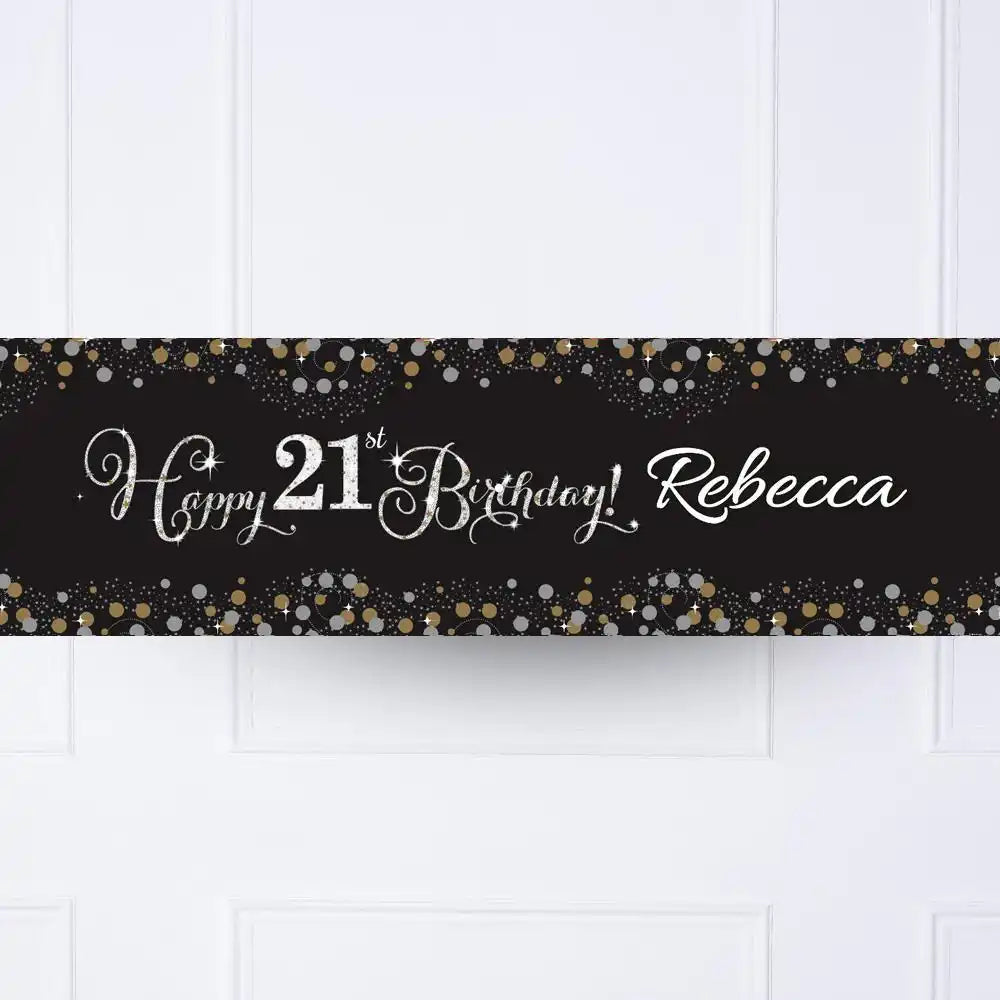 Gold Celebration 21st Personalised Party Banner No Personalised Banner