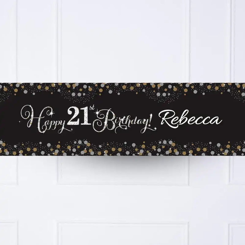Gold Celebration 21st Personalised Party Banner No Personalised Banner