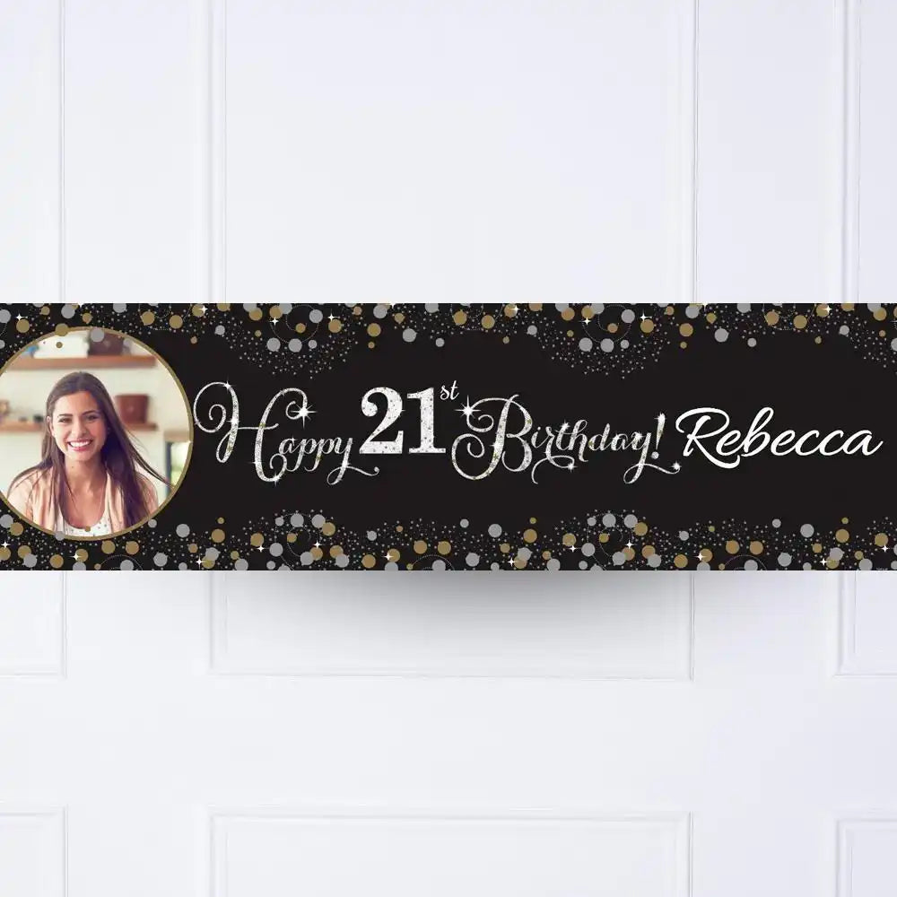 Gold Celebration 21st Personalised Party Banner Yes Personalised Banner