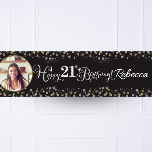 Gold Celebration 21st Personalised Party Banner